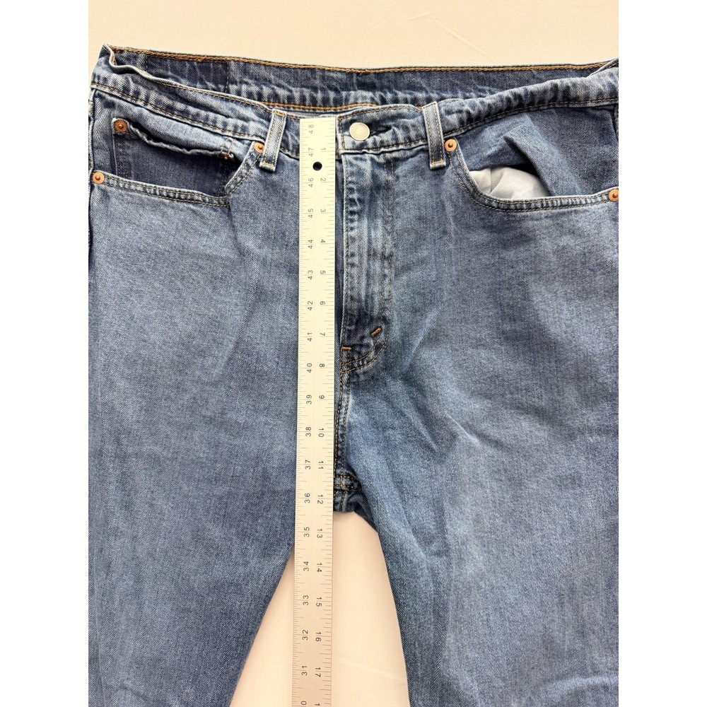 Levi's Jeans Mens 36x32 Blue Medium Wash Regular Straight Denim Pants Casual - Picture 4 of 10